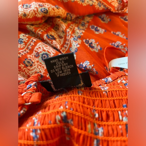 Angie Wide Leg Palazzo Pant Jumpsuit Size Small Red Orange Floral Print NWT - Picture 8 of 8